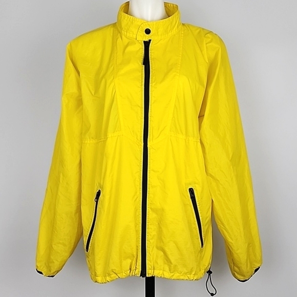 Helly Hansen Women's Yellow Packable Zip Up Golf Jacket Lightweight Size Medium - Picture 1 of 16